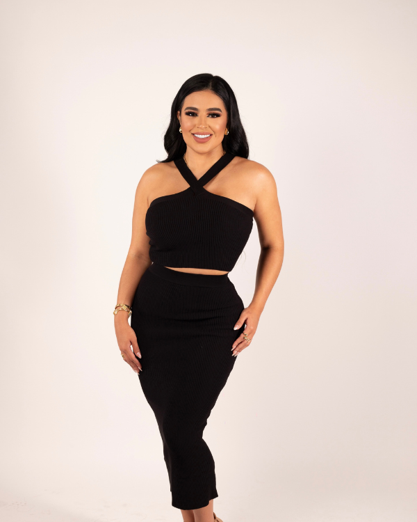 tope cross strap dress double